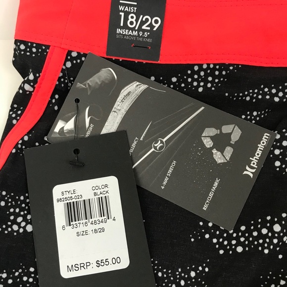 New Hurley Boys Phantom 30 Party Black BoardShorts - Picture 8 of 8